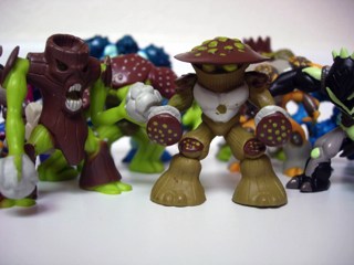 Playmates Gormiti Spores, Cannon Trunk, Hypnofrog, and Carrapax Action Figures