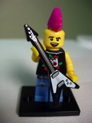 Lego Punk Rocker minifig Musician Guitar City Town 8804 Minifigures Series 4 