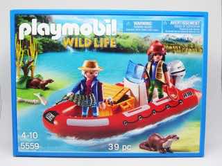 Playmobil Wild Life 5559 Inflatable Boat with Explorers Figure Set