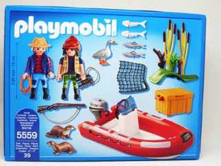 Playmobil Wild Life 5559 Inflatable Boat with Explorers Figure Set