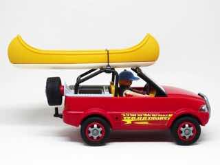 Playmobil 5898 4-Wheel Drive with Kayak and Ranger Figure Set