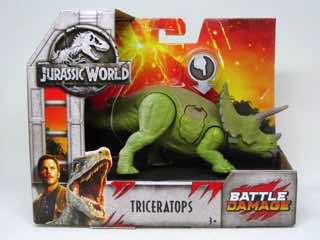 Mattel Jurassic World Battle Damage Triceratops Action Figure