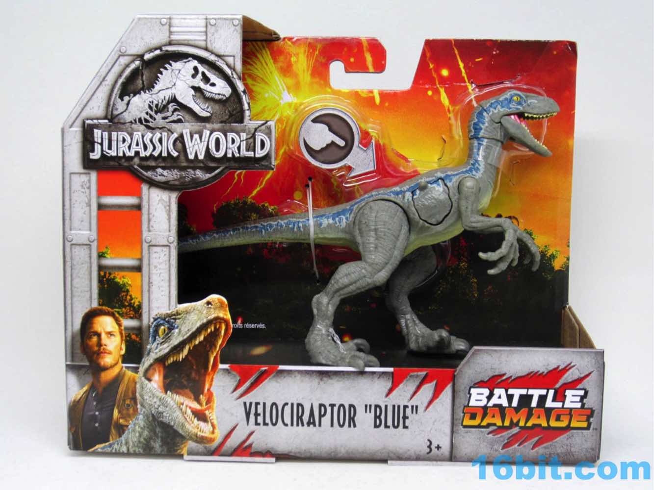 Hasbro Jurassic World Dinosaur Velociraptor Raptor Blue Battle Damage
