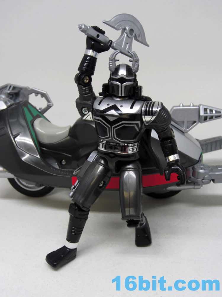 16bit.com Figure of the Day Review: BanDai Saban's BeetleBorgs Metallix  Mega Spectra Titanium Silver Sector Cycle Vehicle with Action Figure