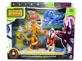 Lanard Alien Collection Xenomorph Drone, Egg & Facehugger, and Research Scientist Xenomorph Swarm Action Figure Set
