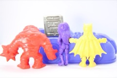 Culture Fly Batman Tiny Mights Purple Poison Ivy, Red Clayface, and Yellow Batgirl Minifigures with Case